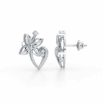 Unity Glow Silver Stud Earrings - White Gold - Image 4