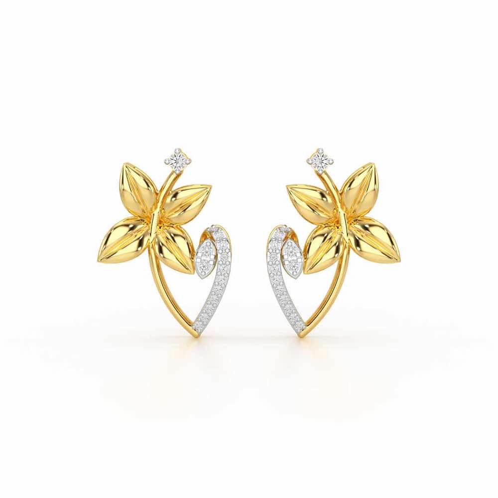 Unity Glow Silver Stud Earrings - Yellow Gold - Image 1