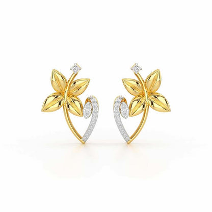 Unity Glow Silver Stud Earrings - Yellow Gold - Image 1