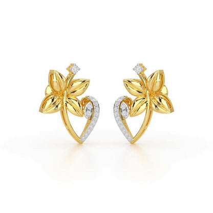 Unity Glow Silver Stud Earrings - Yellow Gold - Image 2