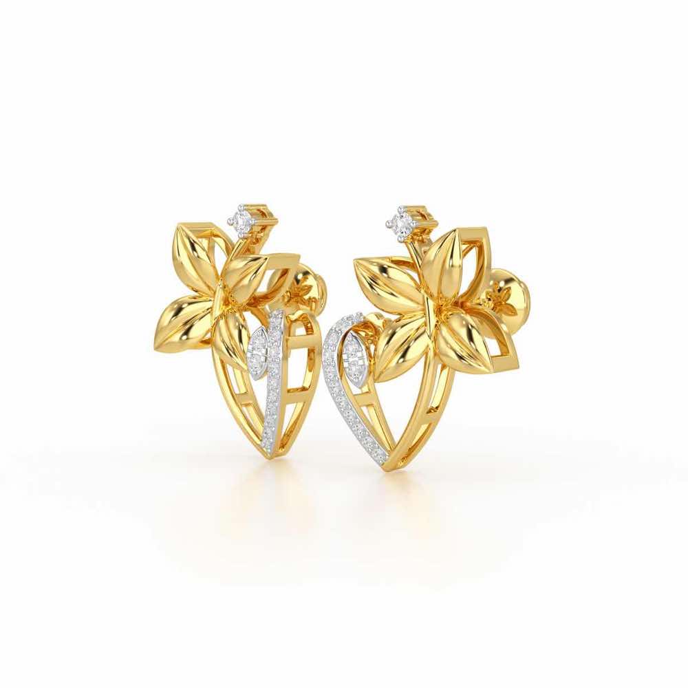 Unity Glow Silver Stud Earrings - Yellow Gold - Image 3