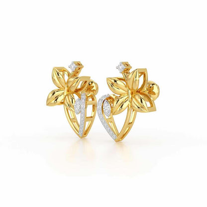 Unity Glow Silver Stud Earrings - Yellow Gold - Image 3