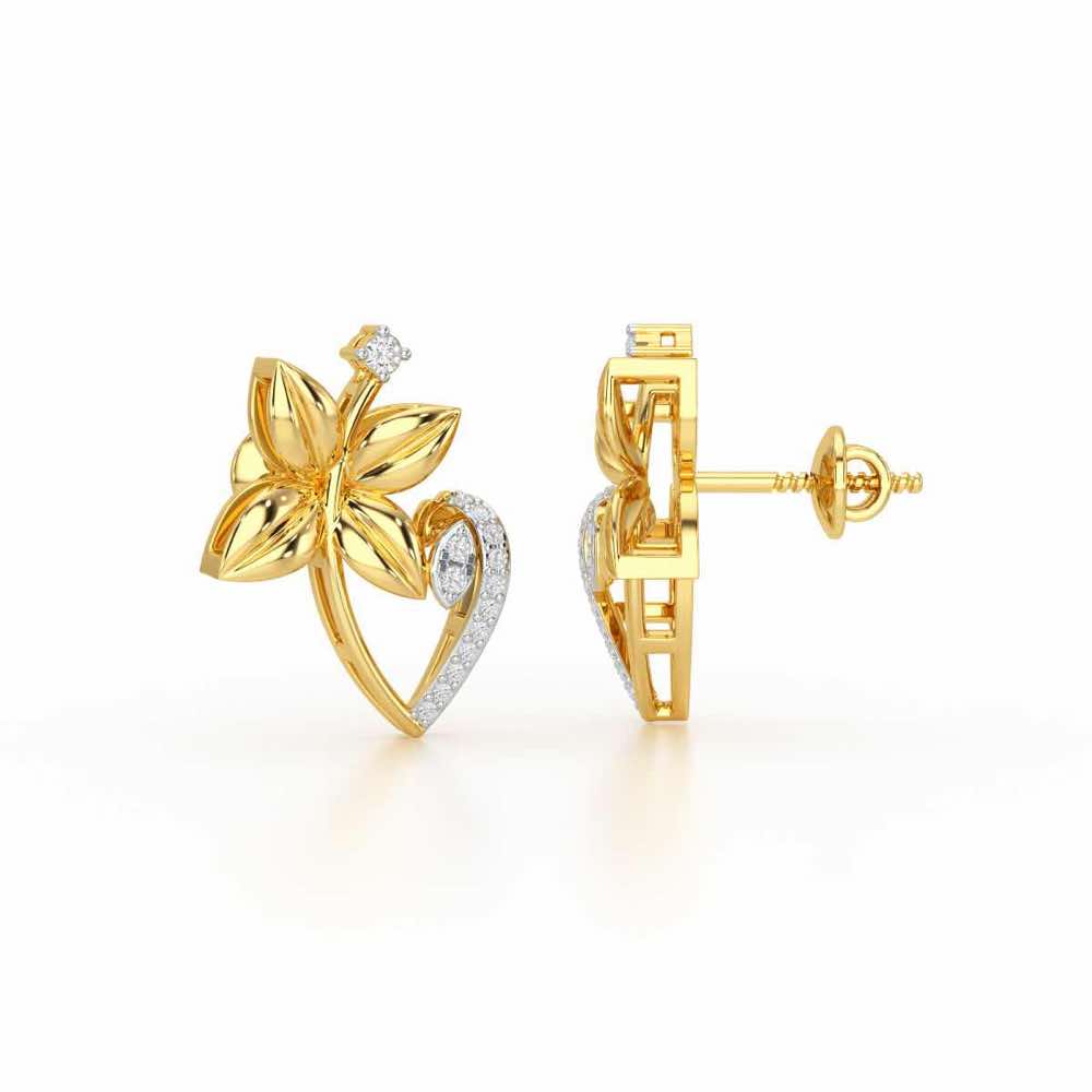 Unity Glow Silver Stud Earrings - Yellow Gold - Image 4