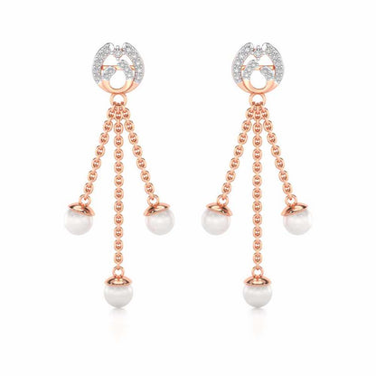 Universe Silver Dangler Earrings - Rose Gold - Image 1