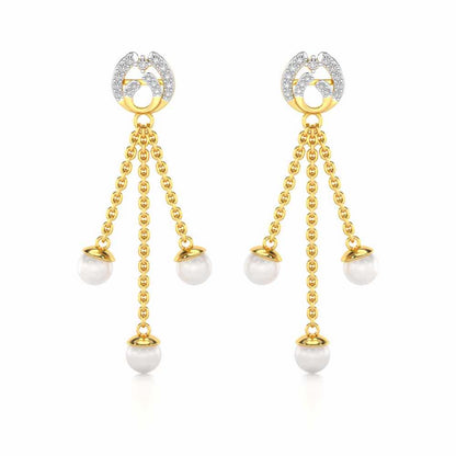 Universe Silver Dangler Earrings - Yellow Gold - Image 1