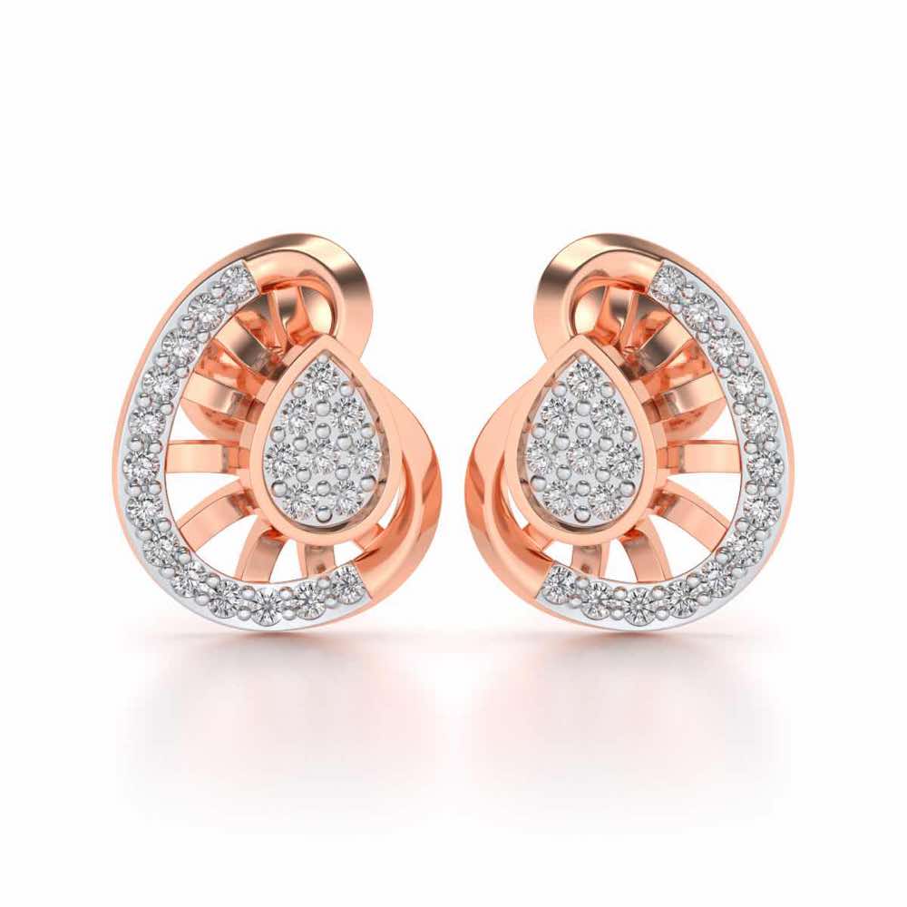 Untapped Shine Silver Studs - Rose Gold - Image 1