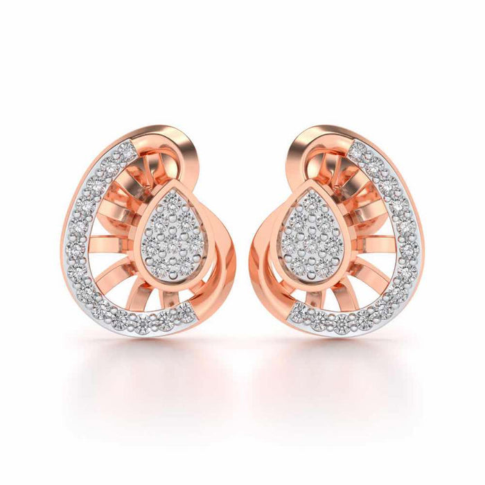 Untapped Shine Silver Studs - Rose Gold - Image 1