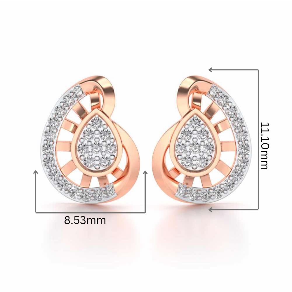 Untapped Shine Silver Studs - Rose Gold - Image 2