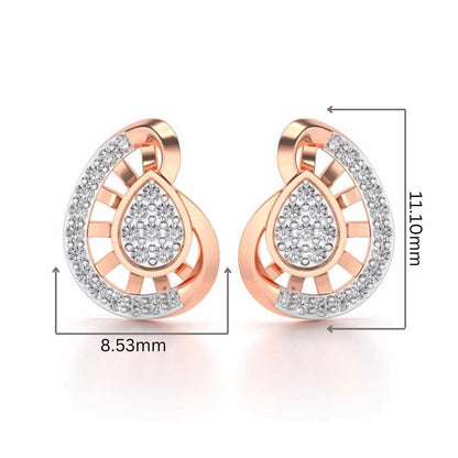 Untapped Shine Silver Studs - Rose Gold - Image 2