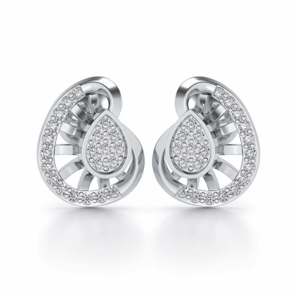 Untapped Shine Silver Studs - White Gold - Image 1