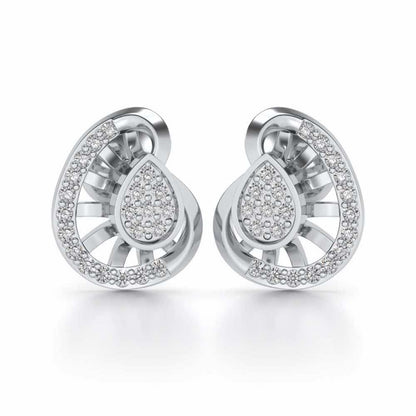 Untapped Shine Silver Studs - White Gold - Image 1