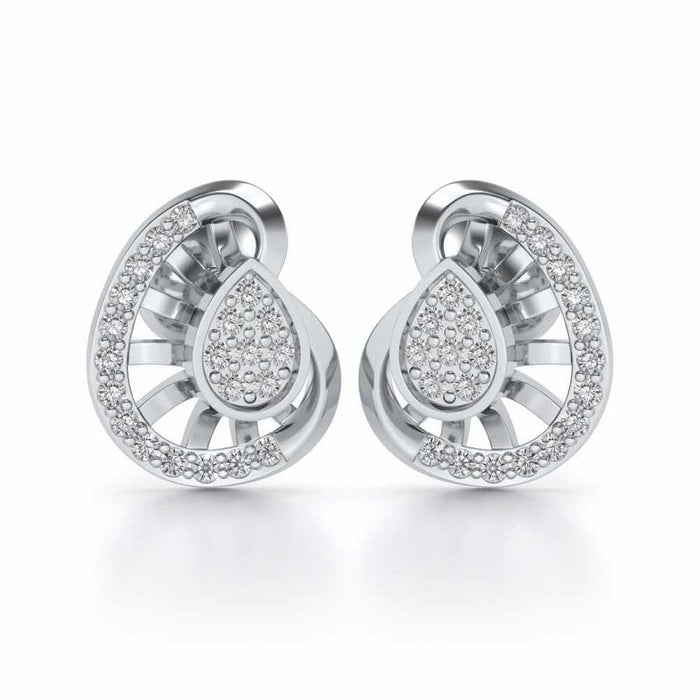 Untapped Shine Silver Studs - White Gold - Image 1