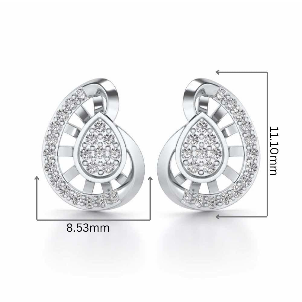 Untapped Shine Silver Studs - White Gold - Image 2