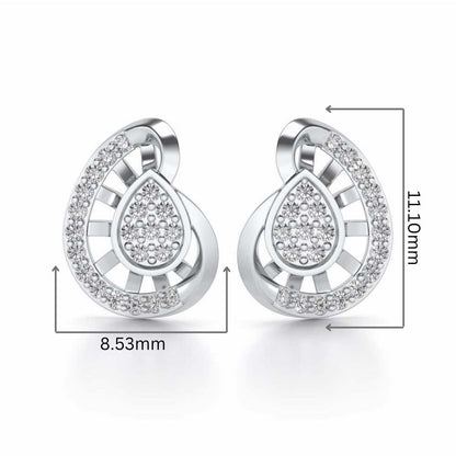 Untapped Shine Silver Studs - White Gold - Image 2