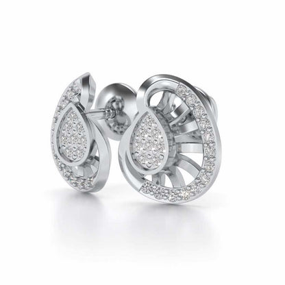Untapped Shine Silver Studs - White Gold - Image 3