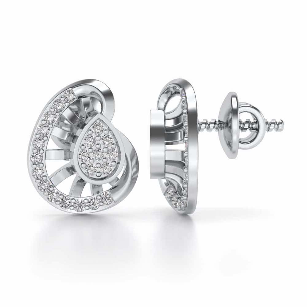Untapped Shine Silver Studs - White Gold - Image 4