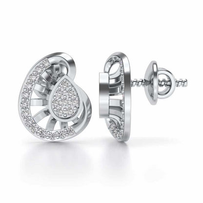 Untapped Shine Silver Studs - White Gold - Image 4