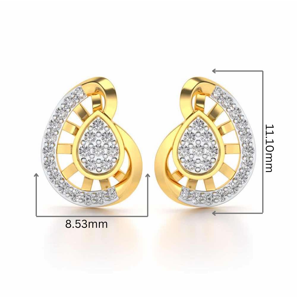 Untapped Shine Silver Studs - Yellow Gold - Image 2
