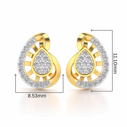 Untapped Shine Silver Studs - Yellow Gold - Image 2