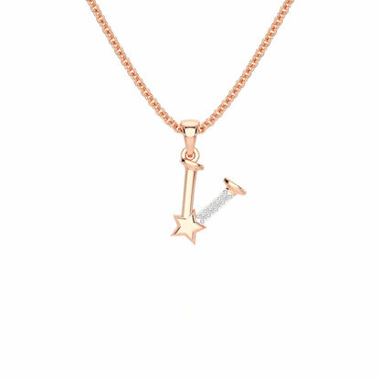 V-Glint Silver Pendant - Rose Gold - Image 1