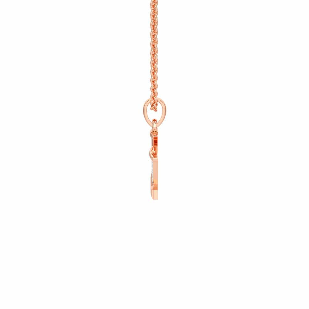 V-Glint Silver Pendant - Rose Gold - Image 3