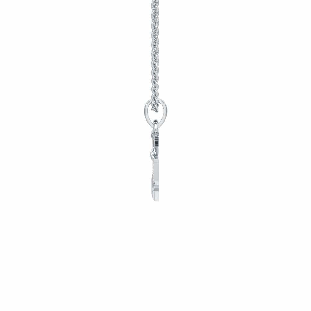 V-Glint Silver Pendant - White Gold - Image 3