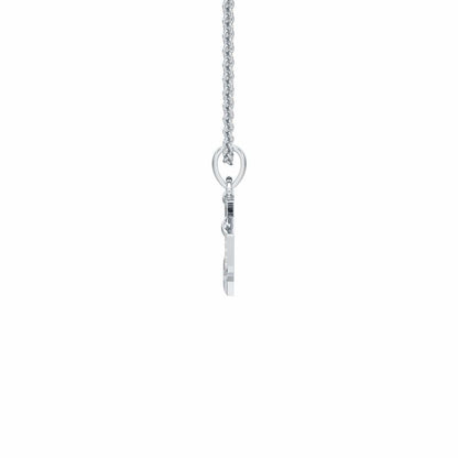 V-Glint Silver Pendant - White Gold - Image 3