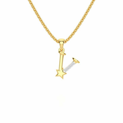 V-Glint Silver Pendant - Yellow Gold - Image 1