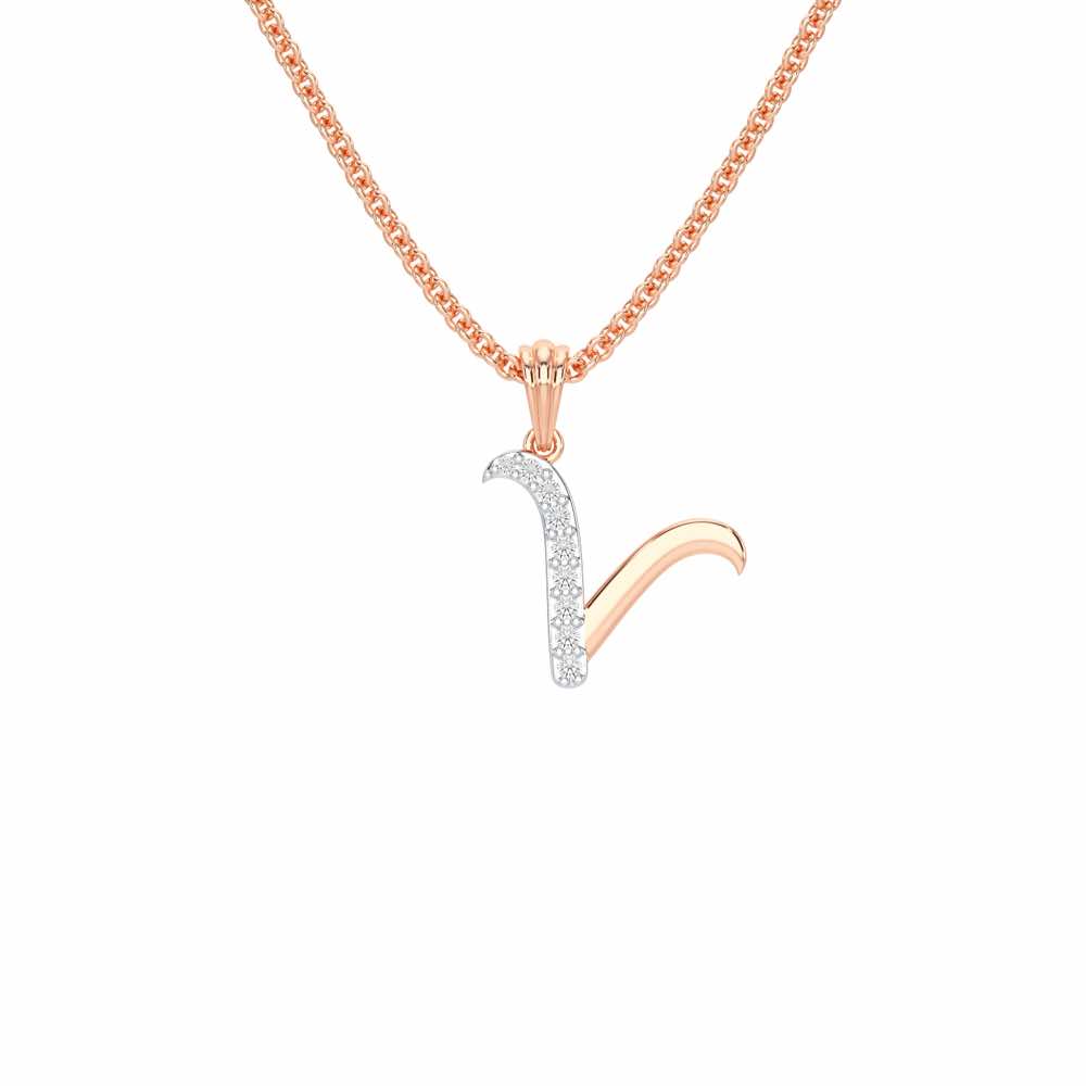V-Luke Silver Pendant - Rose Gold - Image 1