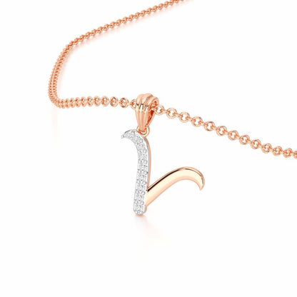 V-Luke Silver Pendant - Rose Gold - Image 2