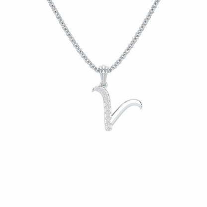 V-Luke Silver Pendant - White Gold - Image 1