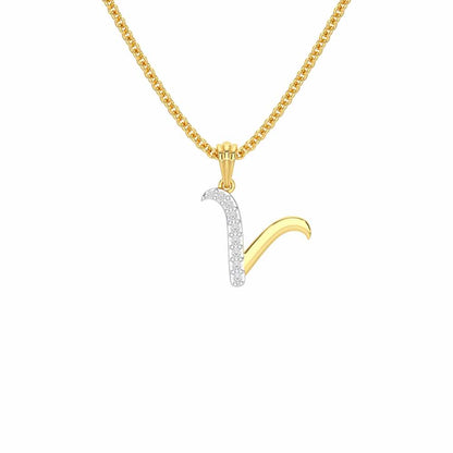 V-Luke Silver Pendant - Yellow Gold - Image 1