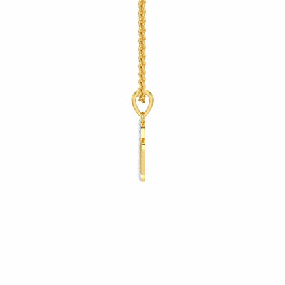 V-Luke Silver Pendant - Yellow Gold - Image 3