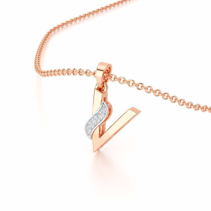 V-Spark Silver Pendant - Rose Gold - Image 2