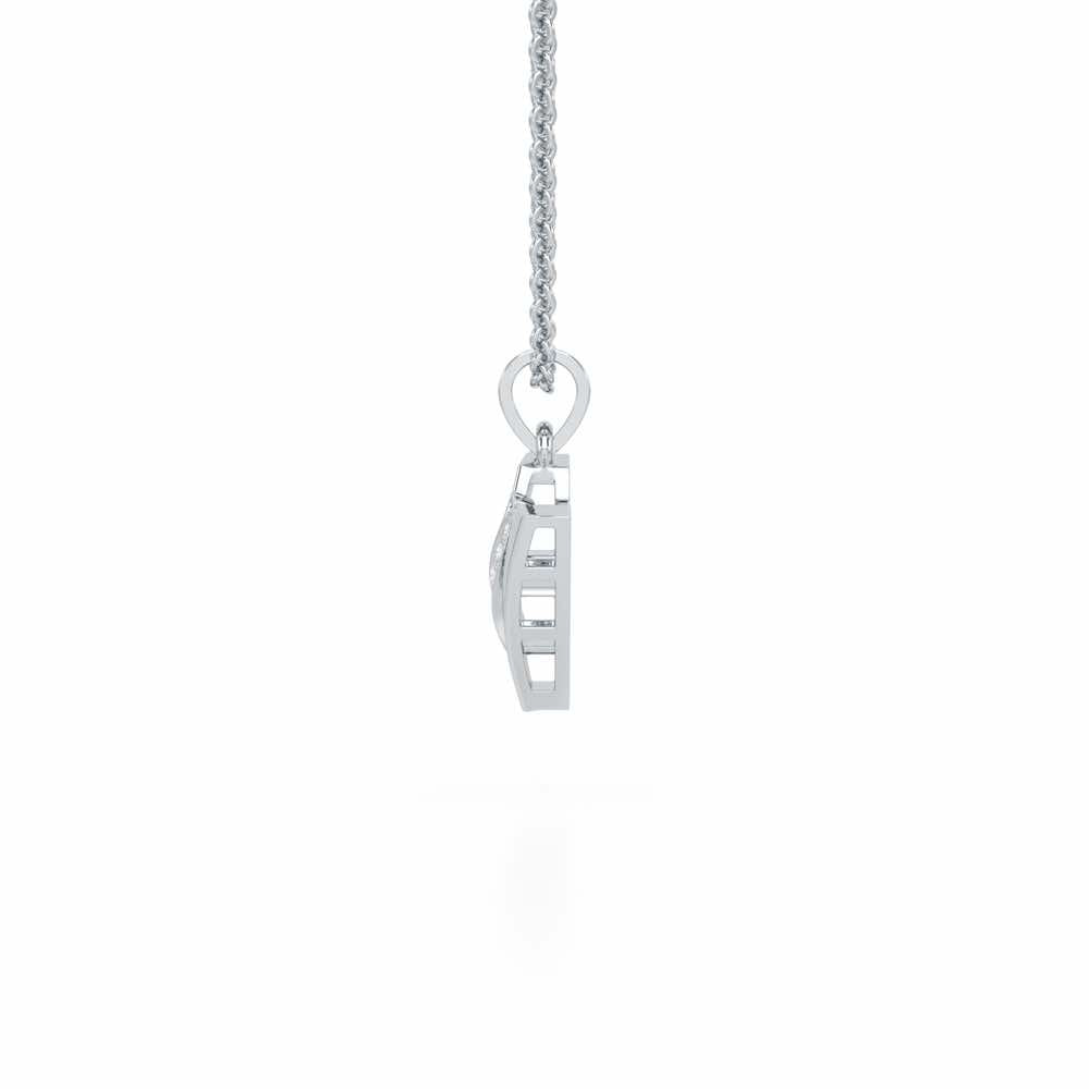 V-Spark Silver Pendant - White Gold - Image 3