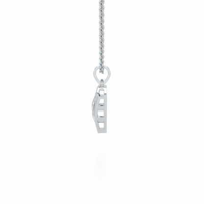 V-Spark Silver Pendant - White Gold - Image 3