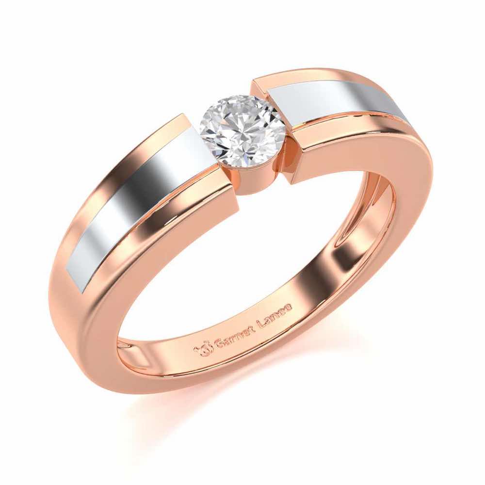 Valor Spark Men Solitaire Ring - Rose Gold - Image 1