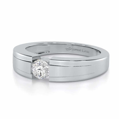 Valor Spark Men Solitaire Ring - White Gold - Image 2