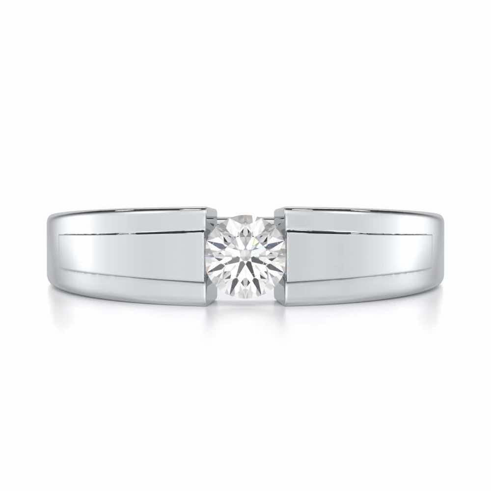 Valor Spark Men Solitaire Ring - White Gold - Image 4