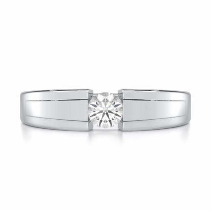 Valor Spark Men Solitaire Ring - White Gold - Image 4