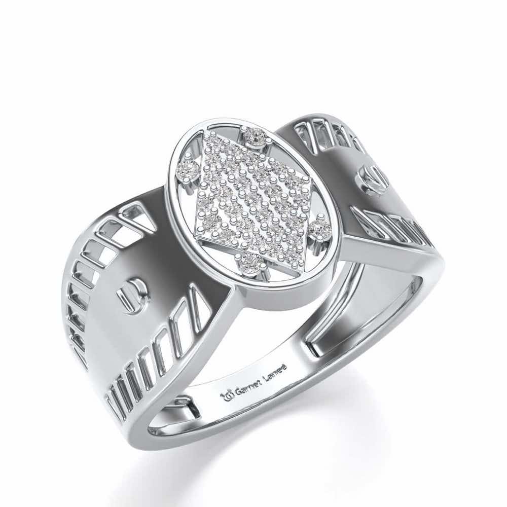 Valorous Silver Ring For Men - White Gold - Image 1