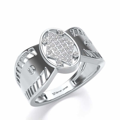 Valorous Silver Ring For Men - White Gold - Image 1