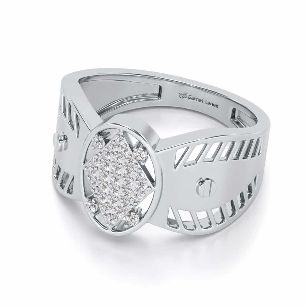 Valorous Silver Ring For Men - White Gold - Image 2