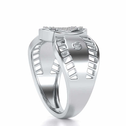 Valorous Silver Ring For Men - White Gold - Image 3