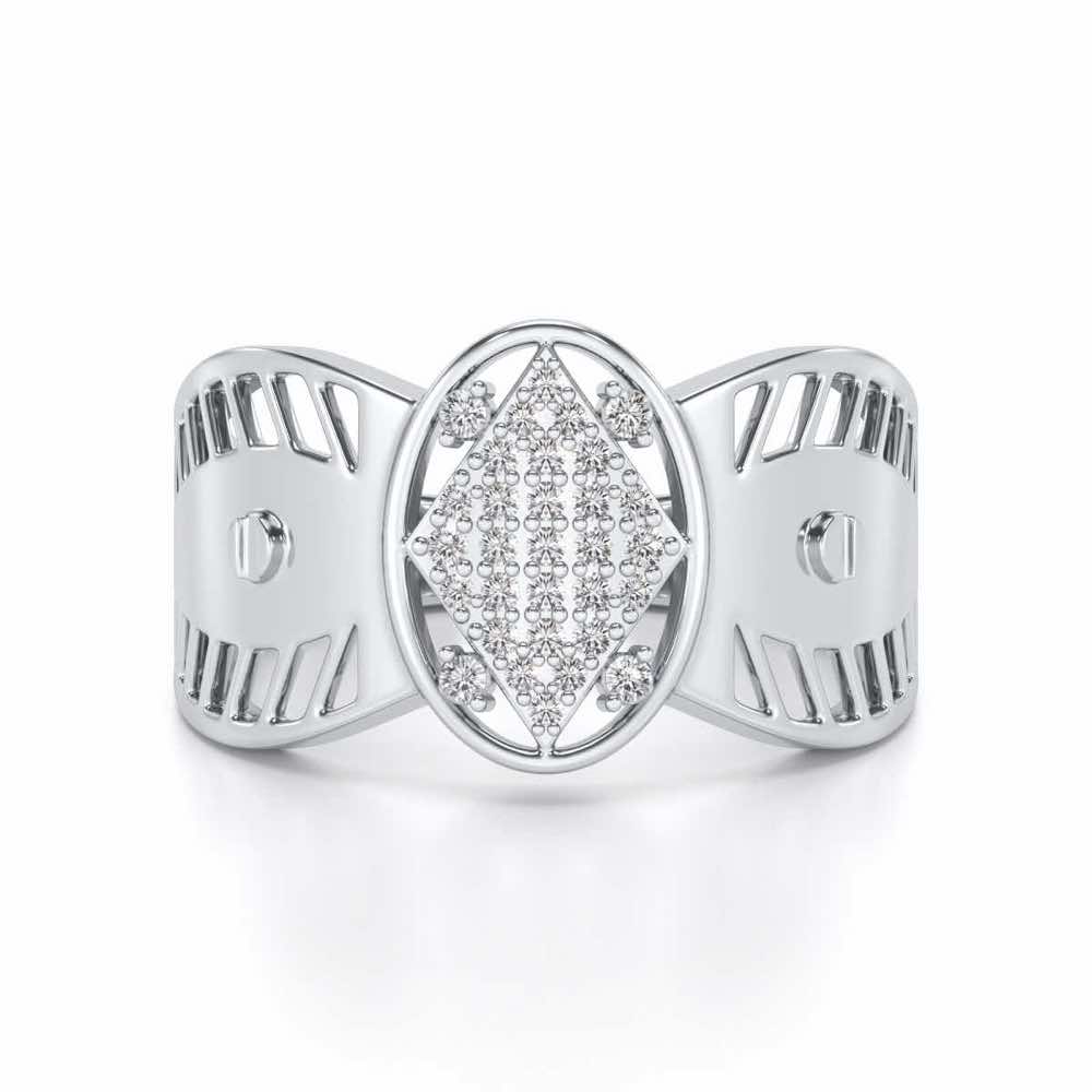 Valorous Silver Ring For Men - White Gold - Image 4