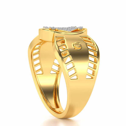 Valorous Silver Ring For Men - Yellow Gold - Image 3