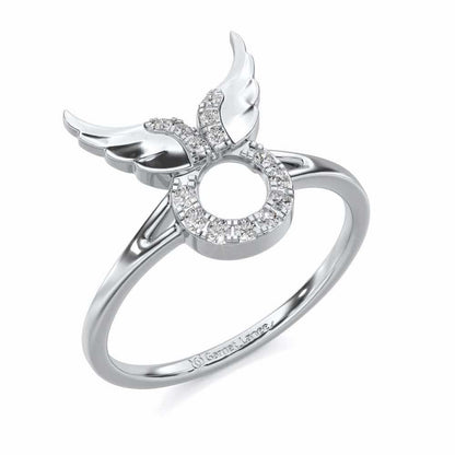 Valour Taurus Silver Ring - White Gold - Image 1