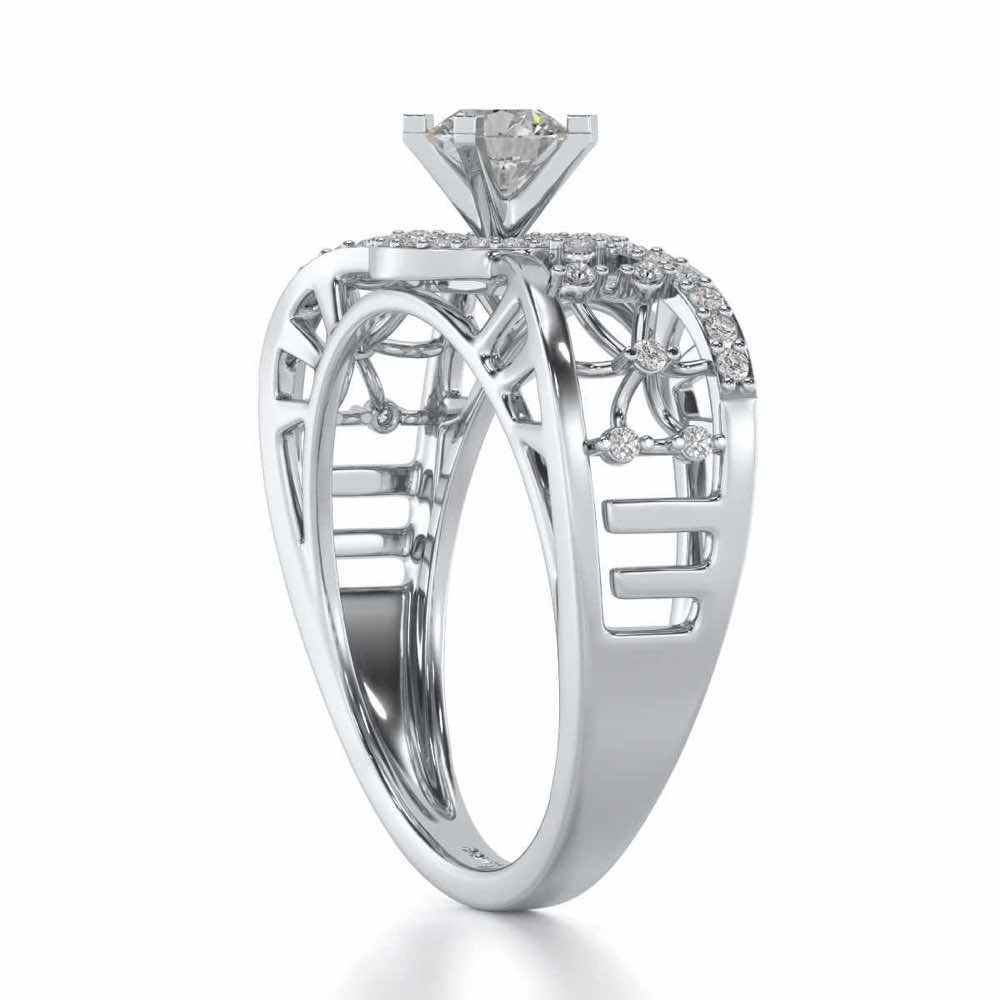 Vanshika Solitaire Ring - White Gold - Image 3