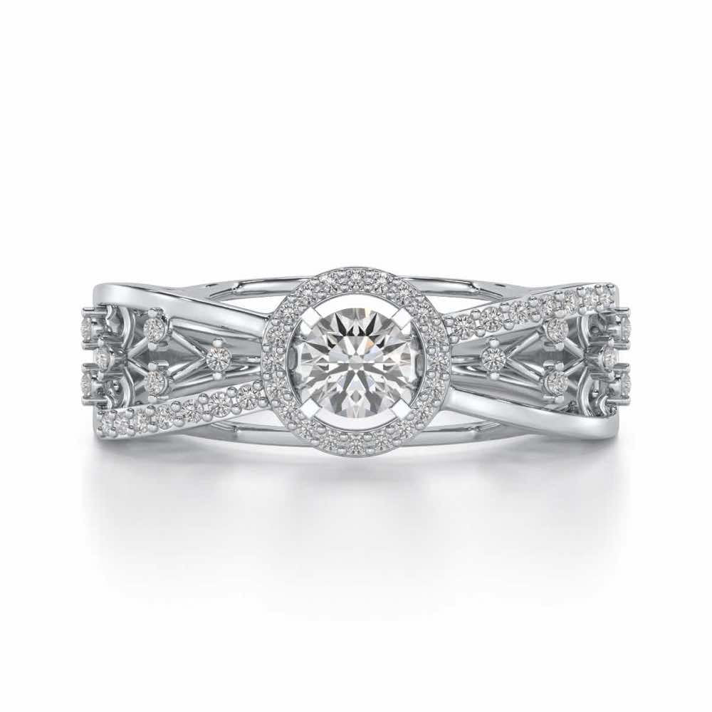Vanshika Solitaire Ring - White Gold - Image 4