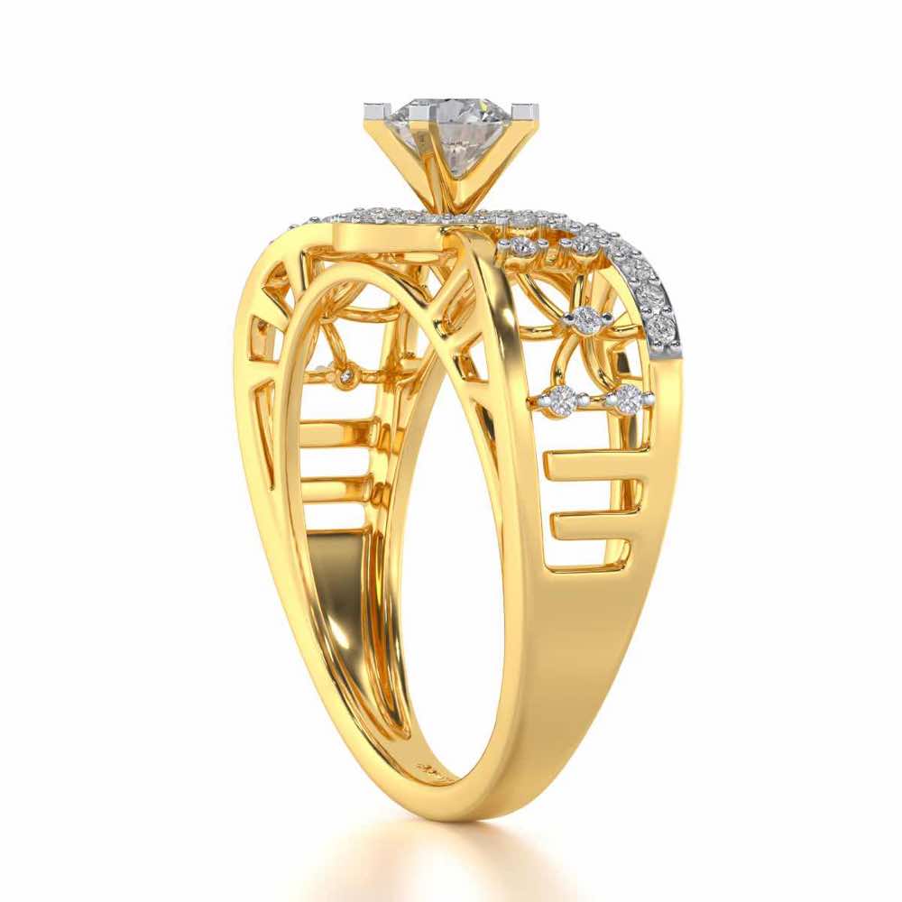 Vanshika Solitaire Ring - Yellow Gold - Image 3